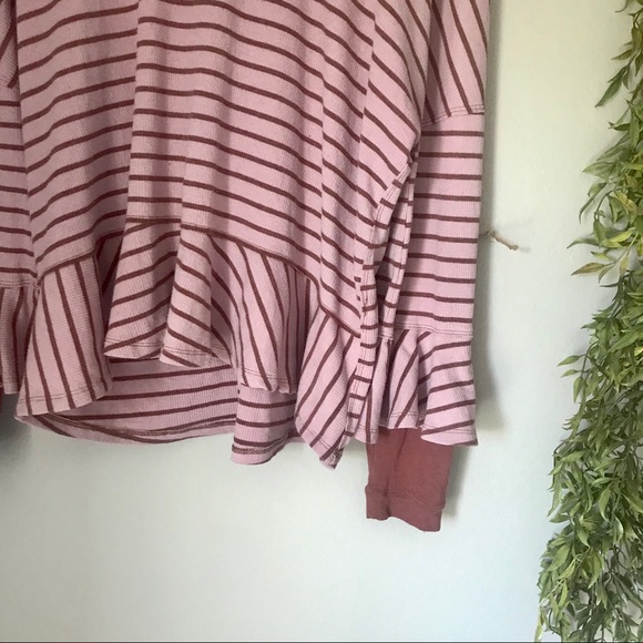 Free People Round About Pink Striped Long Sleeve M - Picture 9 of 9